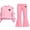Pink, variant on WAVSUF Long Sleeve Sets for Girls 2 Piece Crew Neck Sweatshirt and Flare Leg Pants Fall Daily Casual Clothes 5