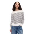 thumbnail image 1 of Suéter GAP para mujer con escote barco, blanco lechoso con rayas, talla XL, 1 of 1