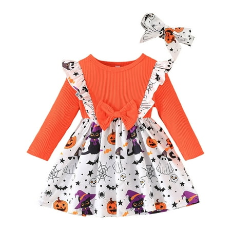 

Toddler Girls Long Sleeve Hallowmas Pumpkin Prints Dress Headbands Set and Plaid Kids Christmas Sweater Girls Beautiful Dress Youth Dress Sweaters Little Girl Dress Size 6 The Old Line Summer Dresses