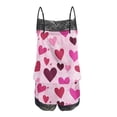 thumbnail image 5 of Blmnix Valentines Pajama Set Sleepwear Sets Sexy Pajama Tops Pink Sleeveless Short Lace Neckline Slim-Leg Sleepwear for Women,XL, 5 of 6
