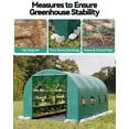 thumbnail image 5 of Walk-In Tunnel Greenhouse 15×7×7 FT – Heavy Duty Outdoor Greenhouse with Galvanized Steel Frame, Thick PE Mesh Cover, 8 Roll-Up Mesh Windows & Zipper Door for Backyard Gardening, 5 of 7