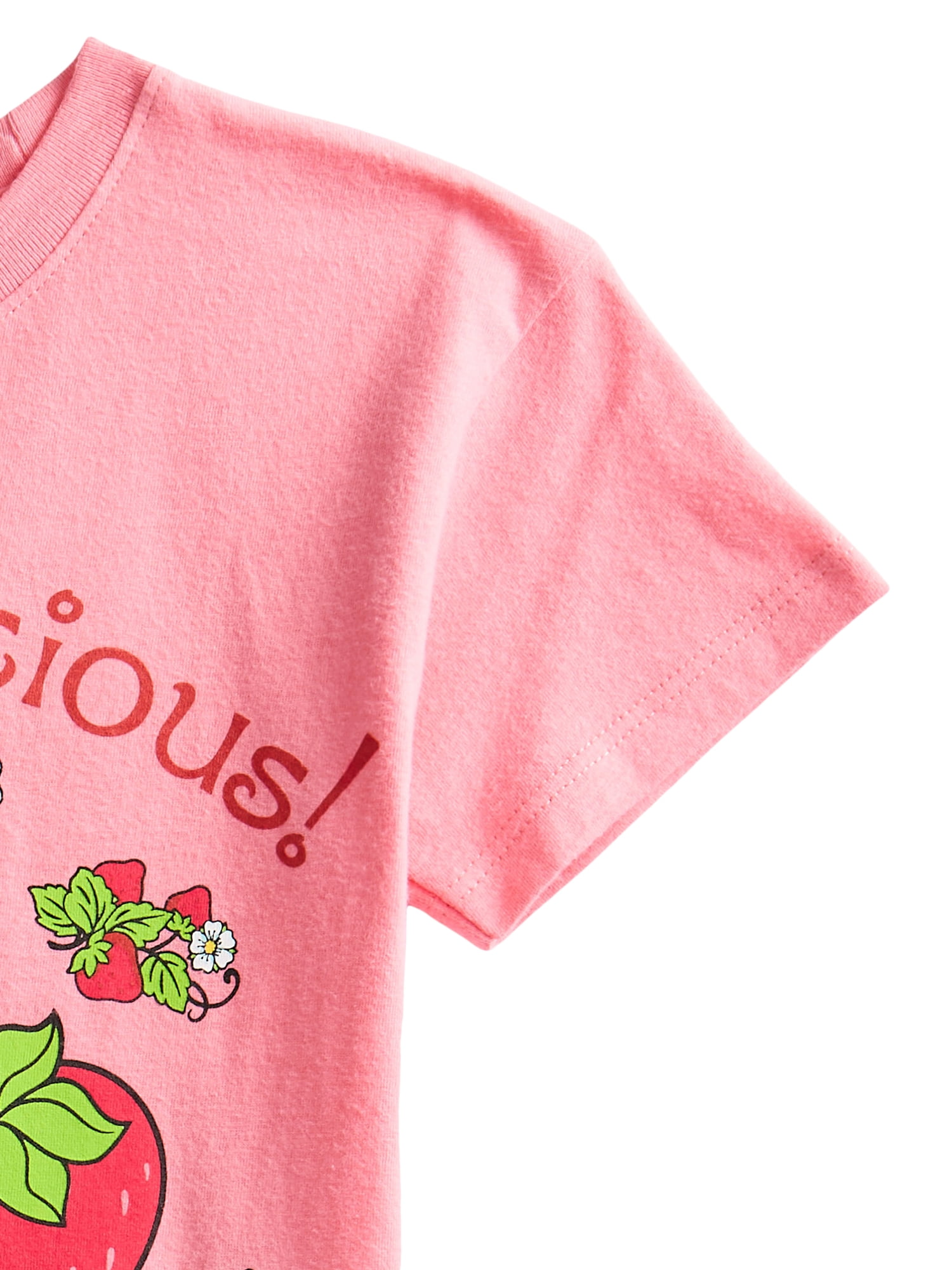Strawberry Shortcake Toddler Graphic Crewneck Tee with Short Sleeves, Sizes 12M-5T