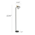 thumbnail image 3 of Simple Designs 55.91" Industrial Farmhouse Fusion Adjustable Cage Wire Accent Floor Lamp, Black, 3 of 9