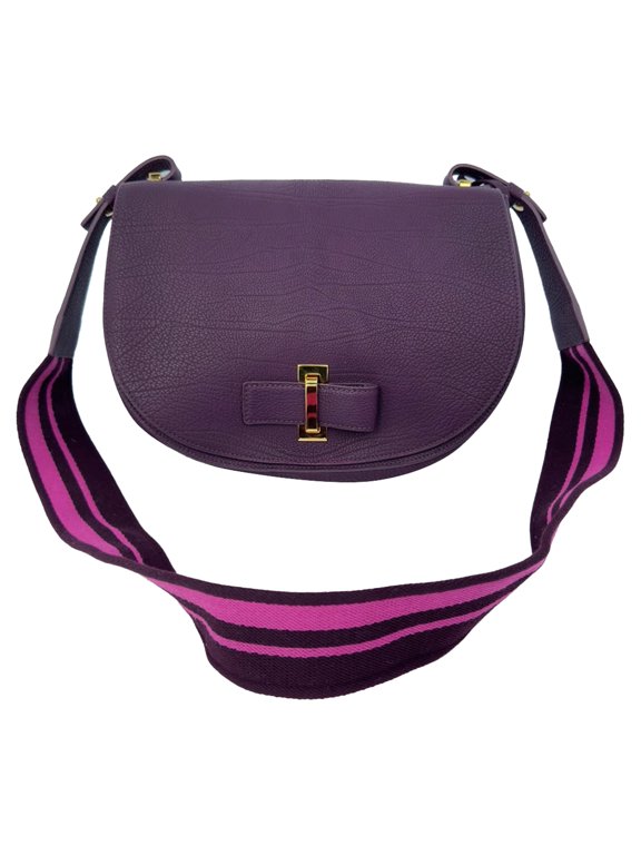 Pre-Owned Delvaux Le Mutin Saddle Bag in Violet Calf Leather