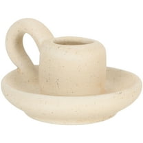 WASHWEPE Ceramic Candle Holder Beige 1Pack 3.3x2.8in