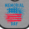 thumbnail image 4 of Inktastic Memorial Day Distressed American Flag with Fireworks Boys or Girls Baby Bib, 4 of 4