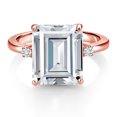 thumbnail image 2 of Gem Stone King 18K Rose Gold Plated Silver White Diamond Ring Set with Moissanite (7.45 Cttw) (Size 5), 2 of 3