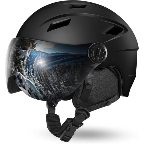 Ski Helmet with 2-in-1 Visor Goggles, Light Weight Snowboard Helmet for Men Women, Snow Sport Helmets for Skiing, Skating, Snowboarding