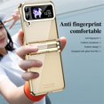 thumbnail image 6 of SaniMore for Samsung Galaxy Z Flip 4 (6.7" 2022) Case with Built-in Tempered Glass Protector (2pcs)( Hinge Protection Full Body Protection Plating Bumper Shockproof Anti-drop Clear Shell, Gold, 6 of 7
