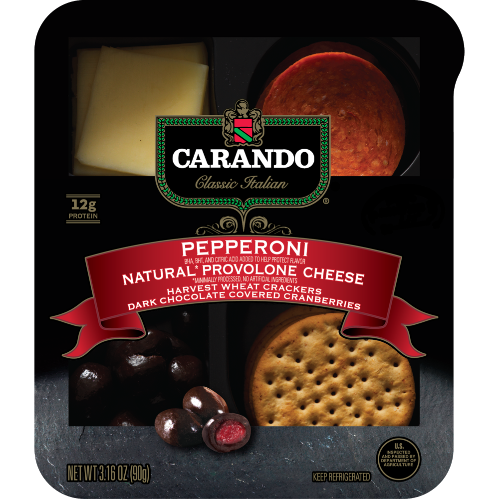 Carando Classic Italian Pepperoni & Provolone Cheese Snack Tray, 3.16