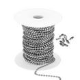 thumbnail image 1 of Uxcell 0.12 inch x 56ft 304 Stainless Steel 1 Set Ball Chain Ball Chain Bead with 100 Pcs Matching Connector Clasp, 1 of 6