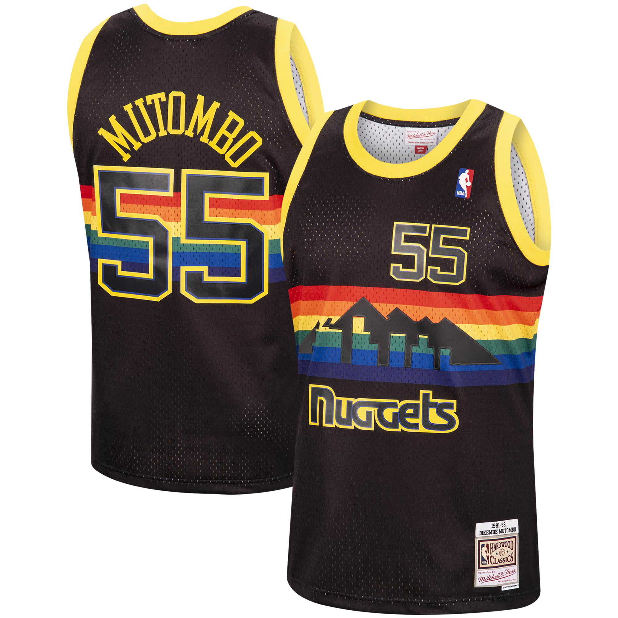 Retro 91 92 Dikembe Mutombo #55 Denver Nuggets Basketball Trikot Jersey Genäht 