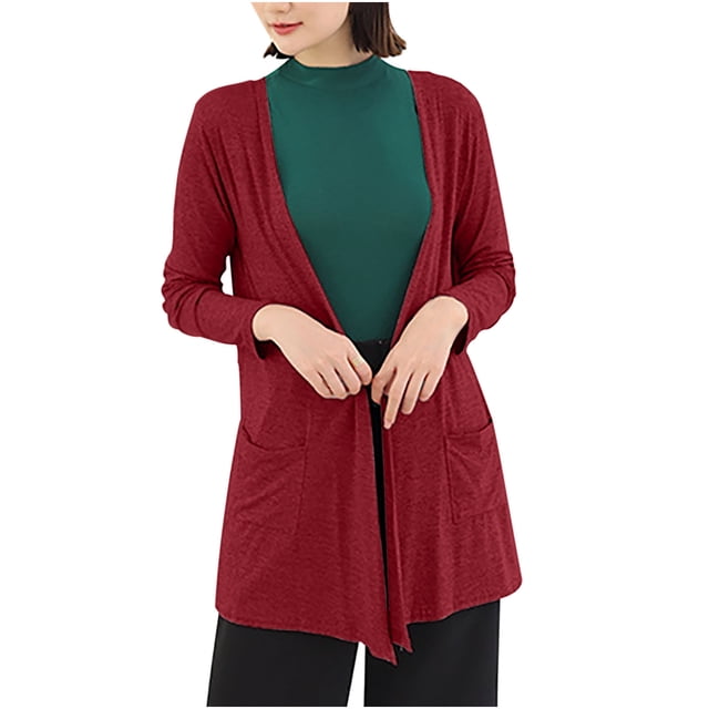 Cardigan pour Femmes avec Boucle à Revers et Longueur Régulière, Chemise Décontractée en Polyester pour Bureau Ou Fête