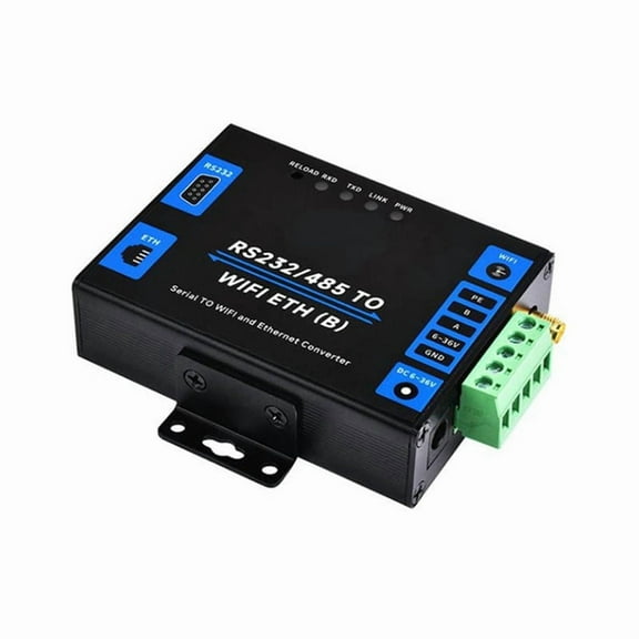 Industrial Grade Serial Server RS232/485 to WiFi and Ethernet Modbus Gateway, MQTT Gateway Ordinary Network Port