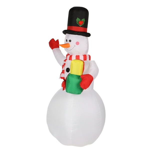 Inflatable Snowman Led Lighted Christmas Blow Up Snowman Colored Leds