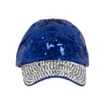 thumbnail image 2 of Womens Sequin Fashion Baseball Cap w/ Full Stoned Bill - Royal, 2 of 2
