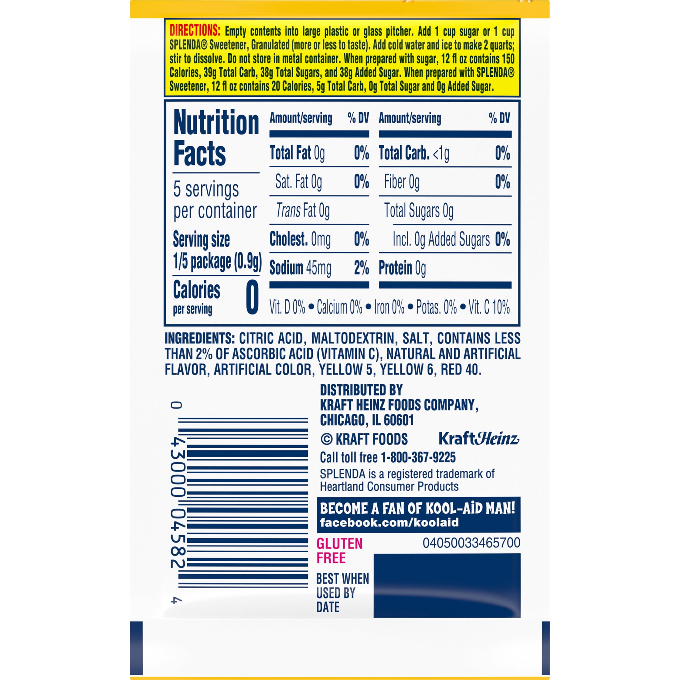 Kool-Aid Unsweetened Drink Mix, 1 Packet, for Flavorful Hydration and Shareable Refreshment, Peach Mango Artificially Flavored, Good Source of Vitamin C, Caffeine Free, 0.14 oz