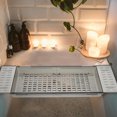 thumbnail image 4 of HOOWIFFY Expandable Tub Tray Light Grey PET 1Set For Home Bathroom Bath Shelf Over Tub, 4 of 8