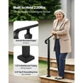 thumbnail image 2 of Outdoor Step Handrails 2 to 3 Step Adjustable Height Carbon Steel Transitional Handrail with Installation Kit for Concrete Wooden Stairs Porch Matte Black, 2 of 6