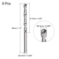 thumbnail image 2 of Uxcell 2.5mm C2/K20 Tungsten Carbide Straight Shank Spiral Flutes Twist Drill Bits 8 Pieces, 2 of 5