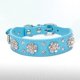 thumbnail image 4 of Collar de perro con diamantes de imitación, collar de perro con diamantes de imitación y flores bonitas, collar brillante, Collar de cuero de PU, tamaños ajustables grandes (M) 42*2,5 CM, 4 of 5