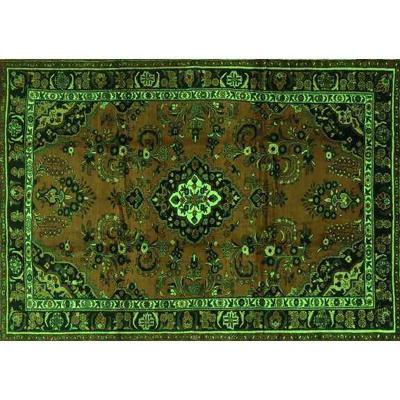Ahgly Company Indoor Rectangle Persian Green Traditional Area Rugs, 5' x 7'