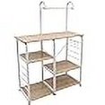 thumbnail image 3 of DlandHome Microwave Cart Stand 35.4 inches Kitchen Utility Storage 3-Tier+4-Tier for Baker's Rack & Spice Rack Organizer Workstation Shelf,Maple, 3 of 4