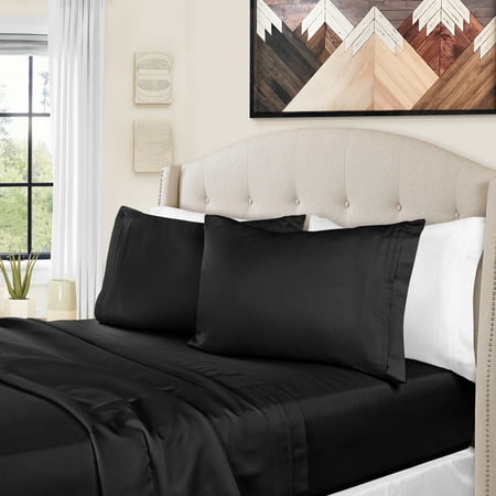 1500 Thread Count Egyptian Cotton Bedding Sheets & Pillowcases, 4-Piece Sheet Set by Impressions - Queen