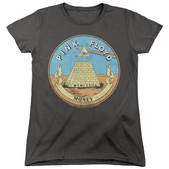 Pink Floyd Money Seal Women's T Shirt, Charcoal, 2X-Large