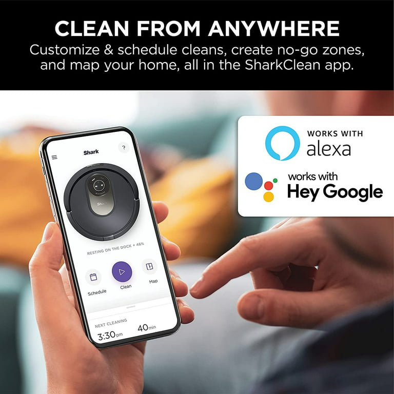 Shark AV2001 AI Robot Vacuum with Self-Cleaning Brushroll, Object  Detection, Advanced Navigation, Home Mapping, Perfect for Pet Hair,  Compatible with Alexa, Gray