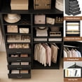 thumbnail image 7 of Homieasy 57.3'' W 2-Piece Closet Organizer System with Drawers and Hanging Rods, Black, 7 of 7