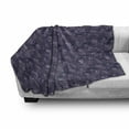 thumbnail image 2 of Nature Soft Flannel Fleece Throw Blanket, Abstract with Continuous Branched Herbs, Cozy Plush for Indoor and Outdoor Use, 60" x 80", Dark Purple Baby Pink, by Ambesonne, 2 of 5