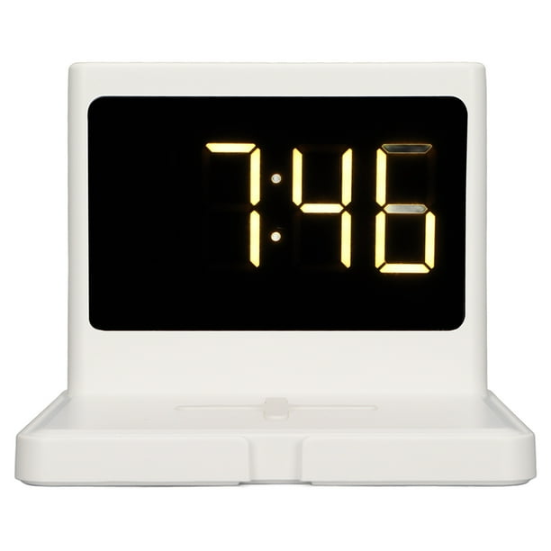 Estación de carga de teléfono, cargador de reloj digital de teléfono, cargador de reloj digital de teléfono, reloj despertador con cargador QI, máxima confiabilidad