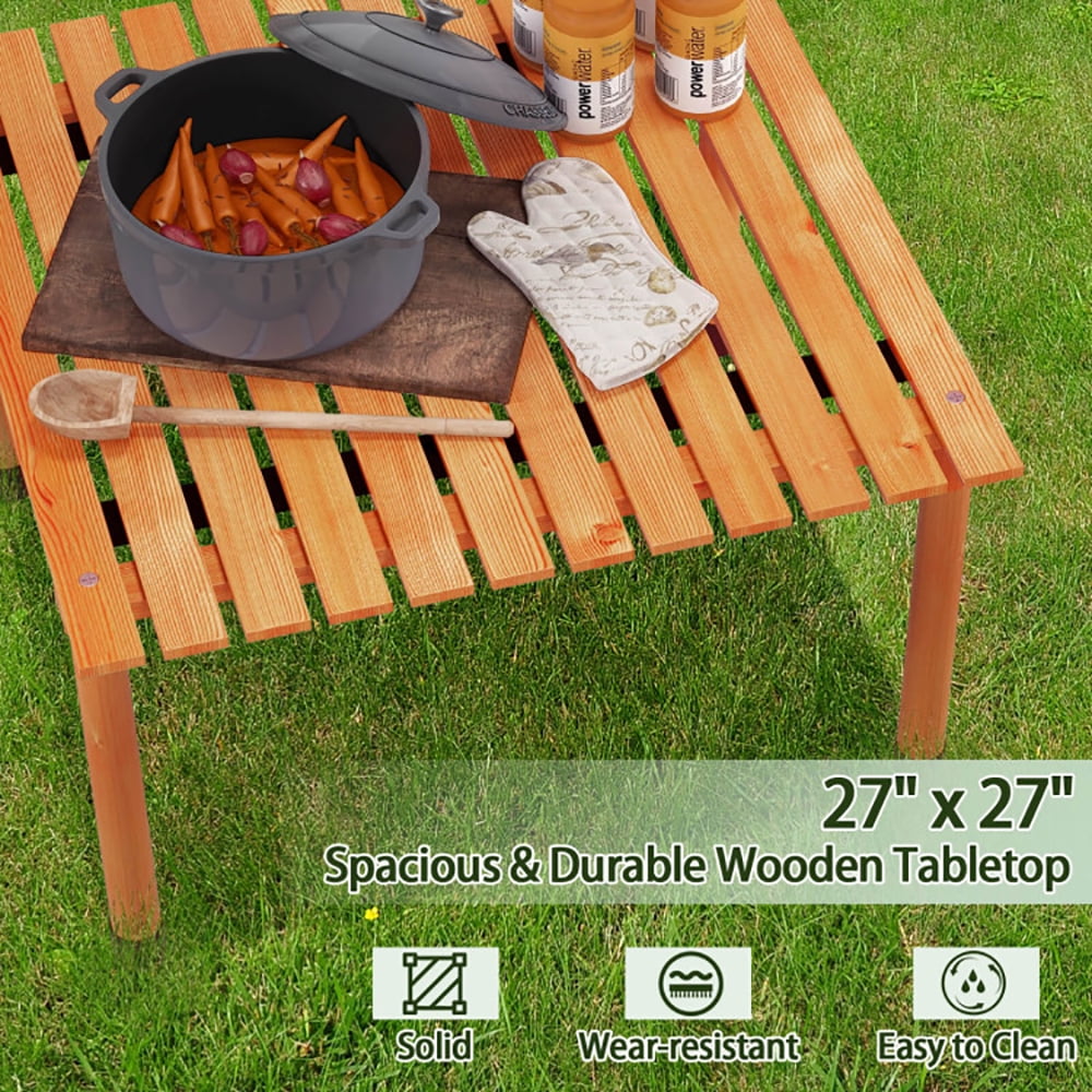 Aimee Lii Folding Outdoor Camping Table with Carrying Bag for Picnics and Party, Camp Tables PorTable Foldable, Natural