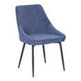 thumbnail image 2 of Diana Contemporary Chair in Black Metal and Blue Corduroy Fabric by LumiSource - Set of 2, 2 of 6