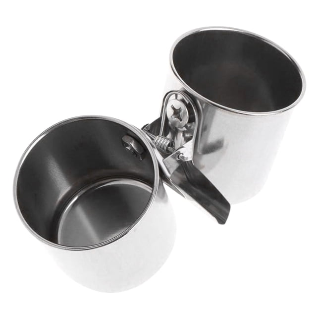 Xihbxyly Comedero para Pájaros, de Acero Inoxidable, con Doble Vaso, con Clip de Seguridad, Fácil de Limpiar, para Loros Pequeños, Cotorras y Agapornis, Versátil para Mascotas, Tamaño Mediano y Grand