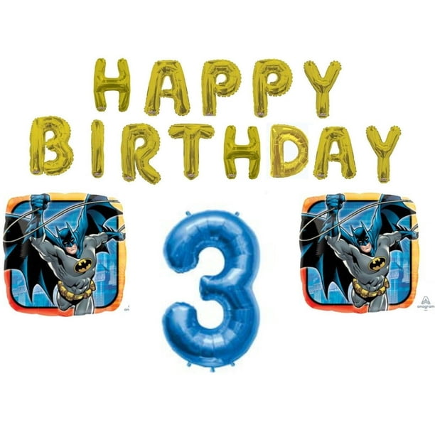 Batman 3rd Third Happy Birthday Letters Banner Party Balloons ...