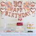 thumbnail image 6 of HOWAF Rose Gold 30th Birthday Decorations for Women and Girl Birthday Party Supplies 59 Pack with Happy Birthday Banner Hanging Swirl Confetti Latex Balloons Star Heart Foil Balloons, 6 of 6