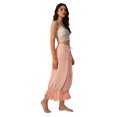 thumbnail image 7 of Yungyresw Women's Casual Bloomer Pants Ruffled Lace Trim Drawstring Lounge Pants Wide Leg Harem Pants Women With Pockets Light pink L, 7 of 7