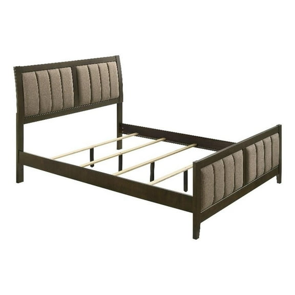 Wilkes 51-inch Upholstered Queen Bed Dark Cocoa