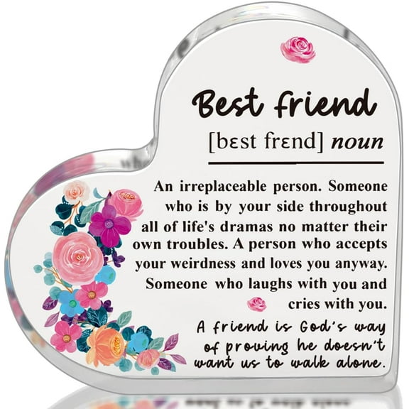 Bestie Friend Gifts for Bestie, Best Friends Gifts for Women BFF Sister Birthday Friendship Gifts for Work Bestie, Thank You Gifts for Bestie Women Bestie Definition Acrylic Plaque Desk Signs