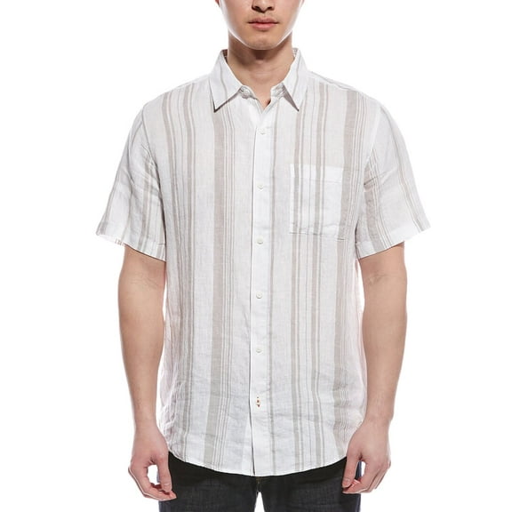 WEATHERPROOF VINTAGE mens Linen Woven Shirt, XL, Beige