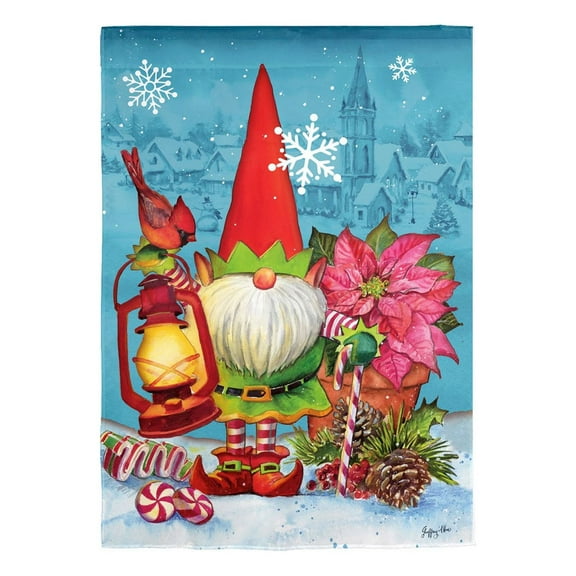 Elf Gnome Garden Textured Suede Flag