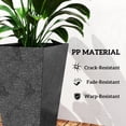thumbnail image 5 of Outsunny 28" Tall Planters, Set of 3 Plastic Flower Pots with Marble Finish and Drainage Holes, Stackable Tapered Outdoor Planters, Black, 5 of 9