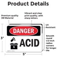thumbnail image 2 of (2 Pack) Acid OSHA Danger Sign 5 Inch X 3.5 Inch Vinyl Label Decal Sticker Weather Resistant, UV Protected for Workplace, Business, and Construction Site, Made in the USA, 2 of 7
