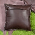 thumbnail image 5 of Lambskin Leather Pillow Cover, Sofa Cushion Case, Home Decor Style for Living Room & Bedroom, Brown 14X14, 5 of 6