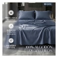 thumbnail image 2 of Juego De Sábanas Queen Size Algodón Mercerizado Premium 450 Hilos Esquimal, Certificación Oeko-tex, Azul Marino, 2 of 7