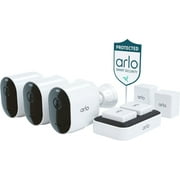 Arlo - Pro 5S 2K 3 Camera Indoor/Outdoor Wire Free Spotlight Security Camera Bundle - White