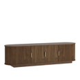 thumbnail image 3 of SESSLIFE 67" Fluted TV Stand for TVs up to 75", Modern Entertainment Center with Storage Cabinet and Sliding Tambour Doors, Curved Media Console for Living Room, Brown, 3 of 7