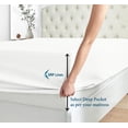 thumbnail image 4 of 800 Thread Count 4 Piece Quality Sheet Set 18 Inch DeepPocket 100% Egyptian Cotton Color White Stripe Size California King, 4 of 6